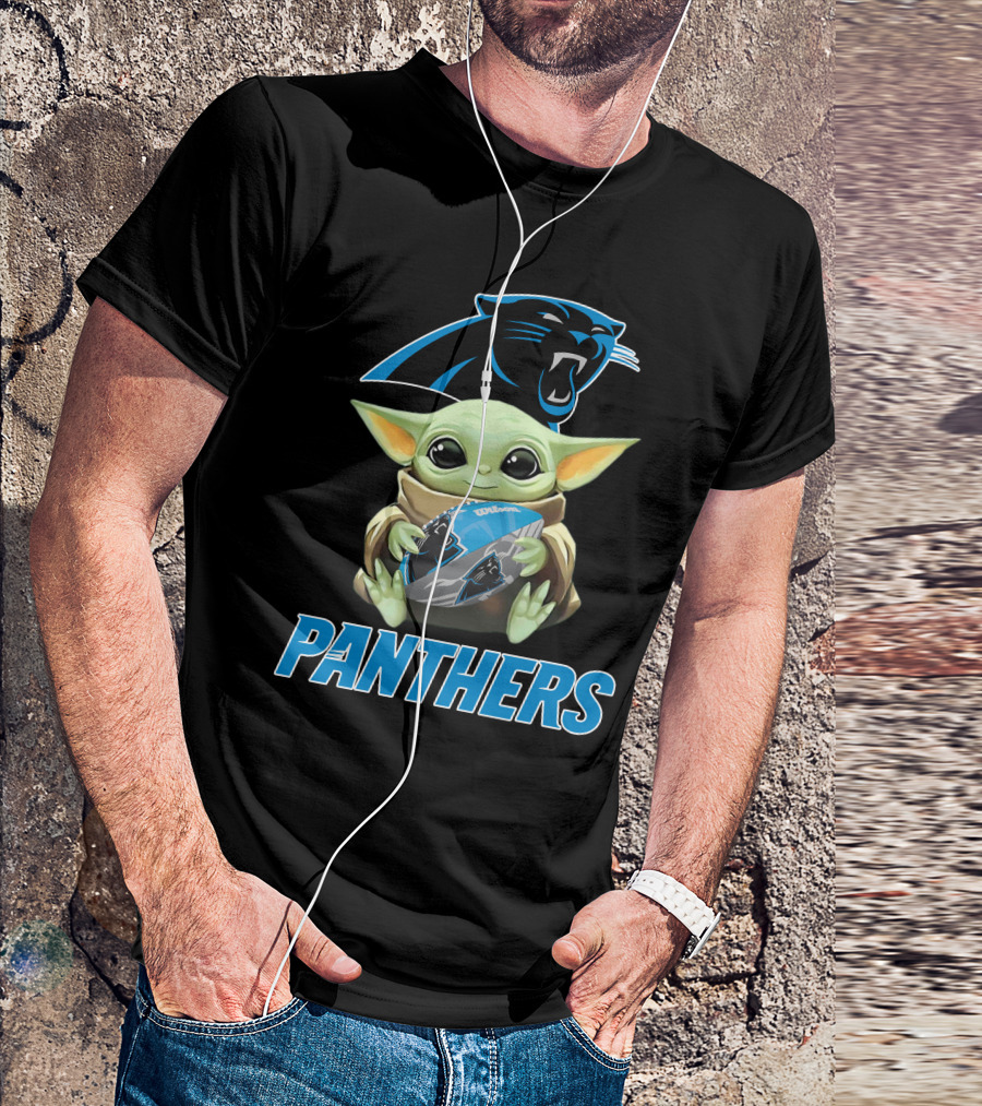 Carolina Panthers Baby Yoda Football Fan Gear T-Shirt