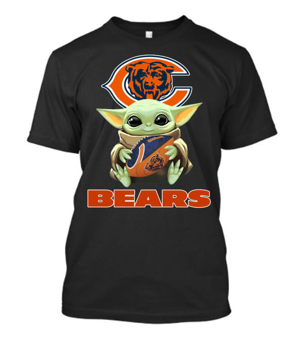 Chicago Bears Baby Yoda Football Fan Gear T-Shirt