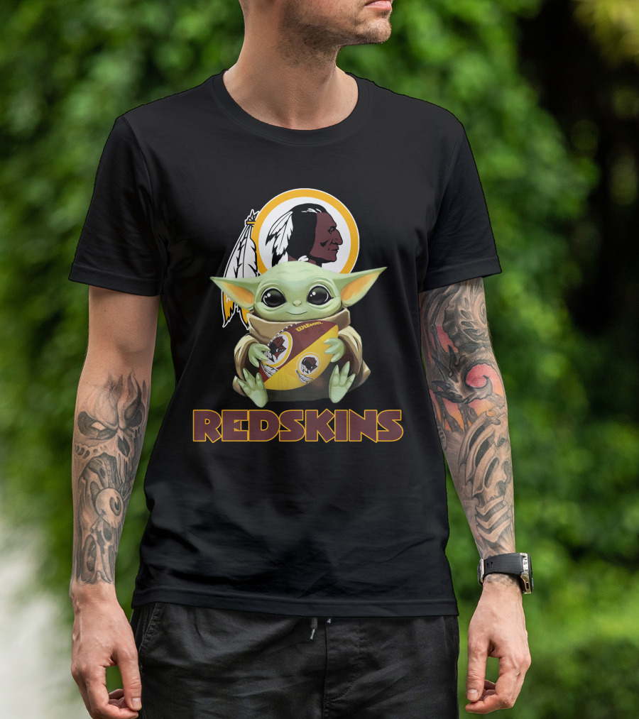 Redskins Baby Yoda Holding Washington Football T-Shirt