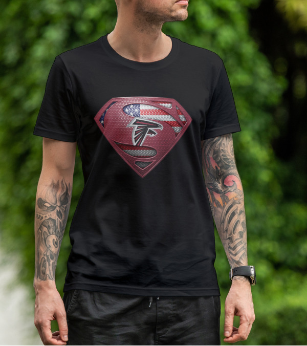 Atlanta Falcons Superman American Flag T-Shirt