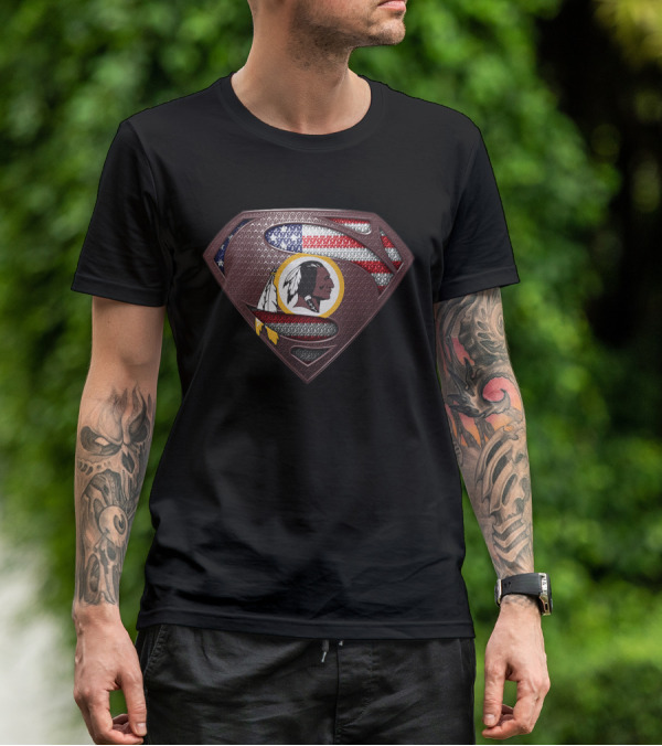 Washington Redskins Superman American Flag T-Shirt