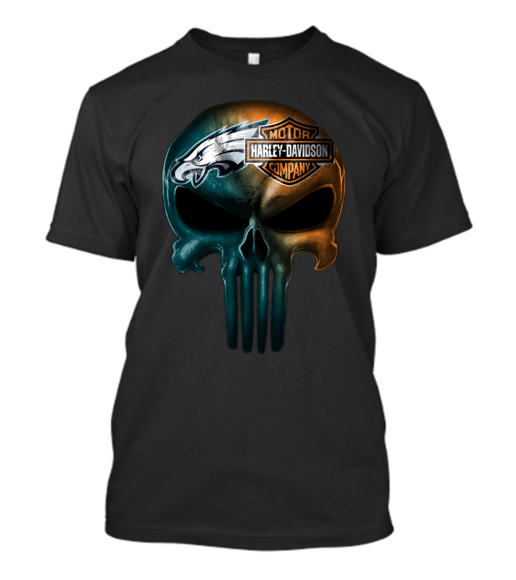 Philadelphia Eagles Harley Davidson Skull T-Shirt