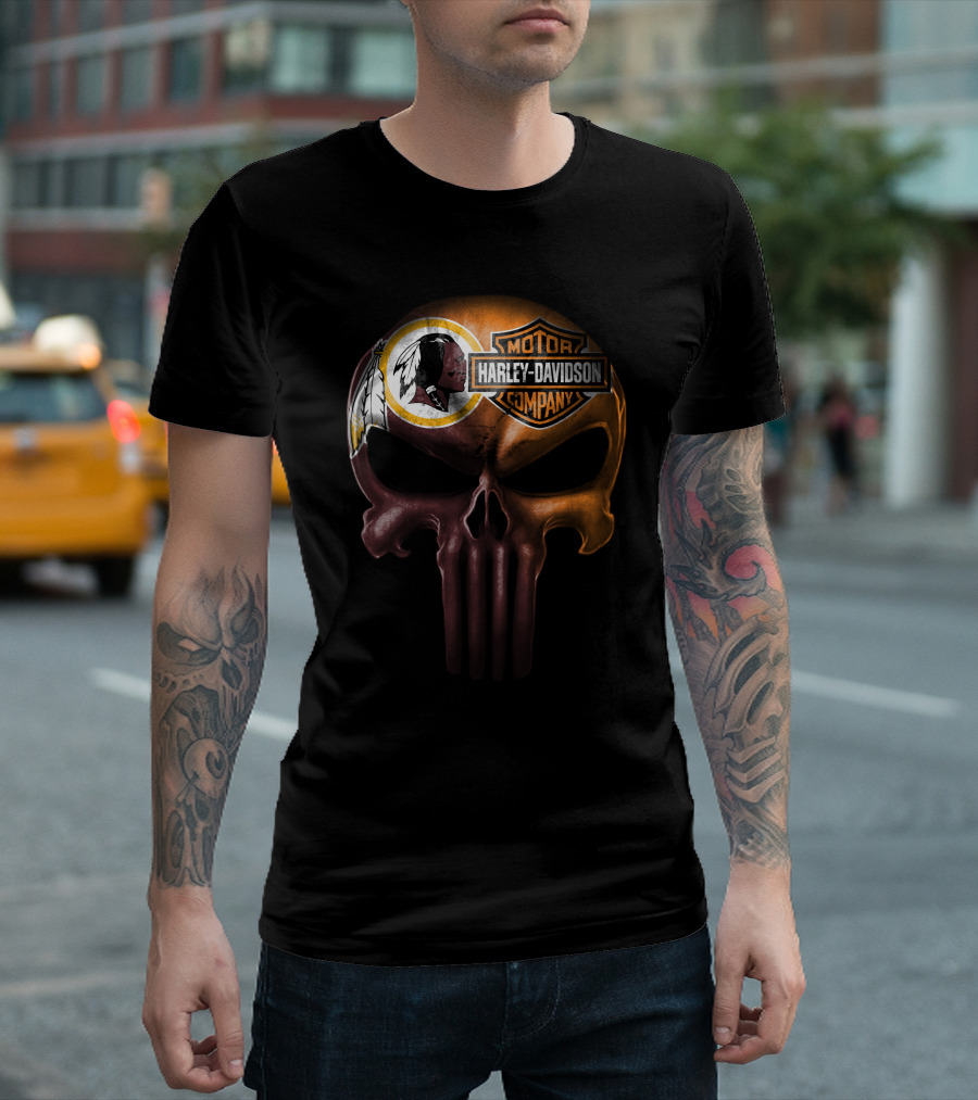 Harley Davidson Washington Redskins Skull T-Shirt