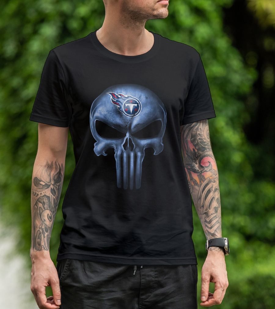 Tennessee Titans Skull Logo Nfl Fusion T-Shirt