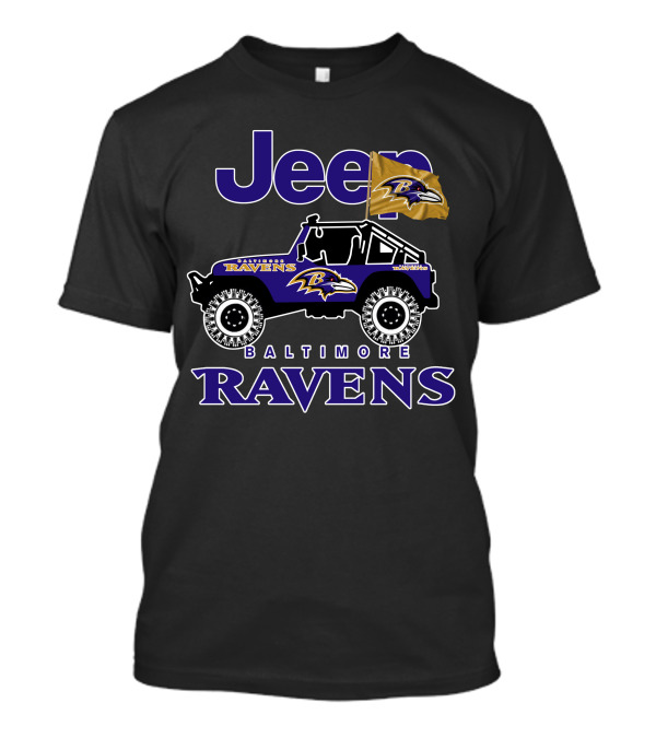 Jeep Baltimore Ravens Flag Logo Iconic Team Representation T-Shirt