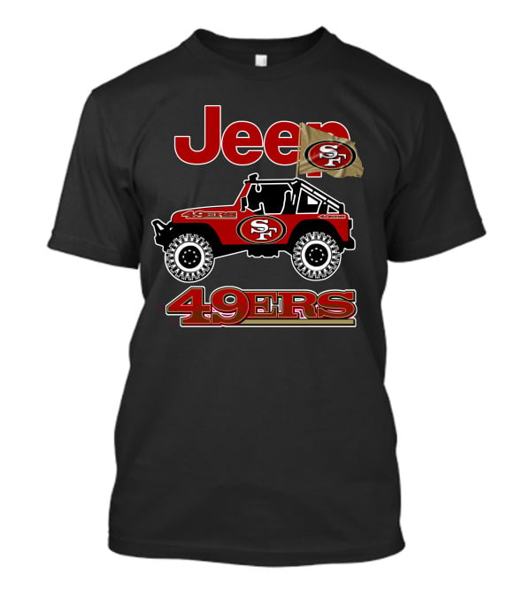 Jeep San Francisco 49ers Logo Flag 49ers T-Shirt