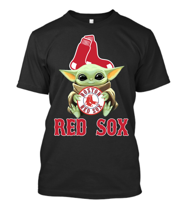 Boston Red Sox Baby Yoda With Team T-Shirt