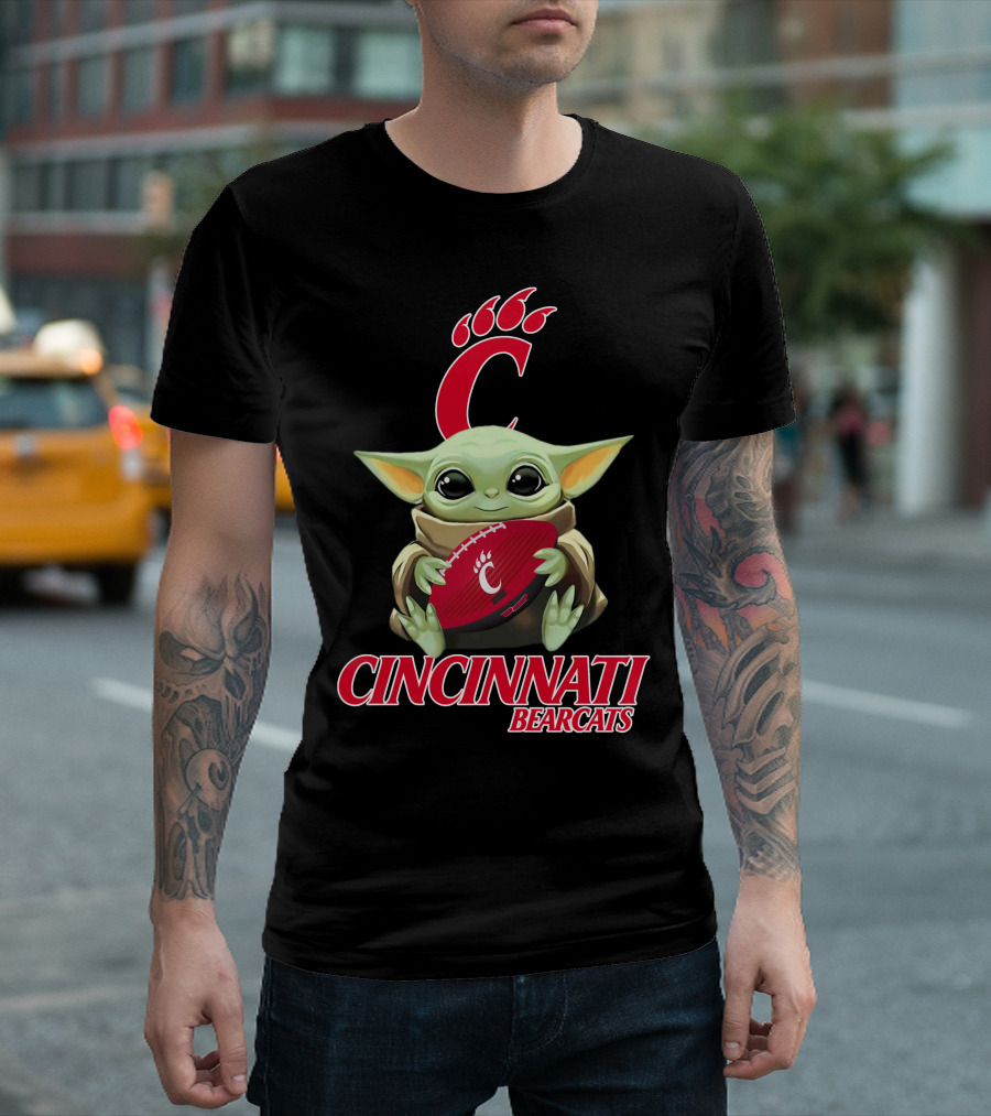 Cincinnati Bearcats Baby Yoda Football T-Shirt