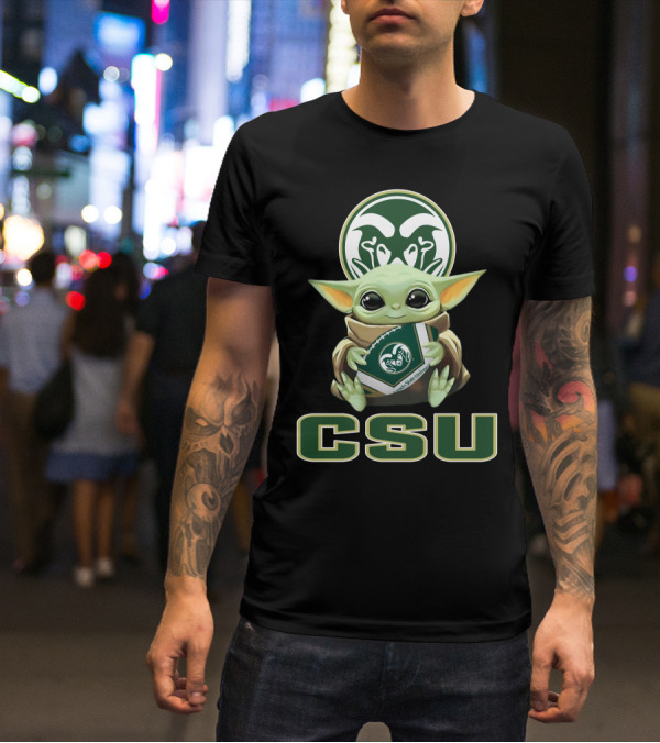 Colorado State Rams Csu Baby Yoda Football T-Shirt