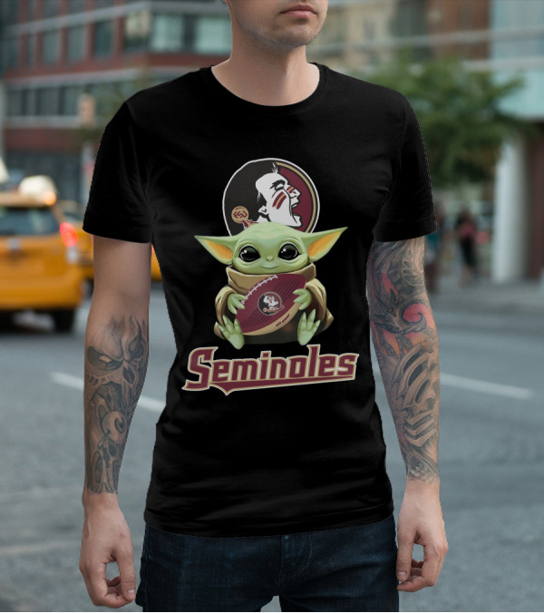 Florida State Seminoles Baby Yoda Football T-Shirt