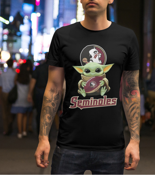 Florida State Seminoles Baby Yoda Football T-Shirt