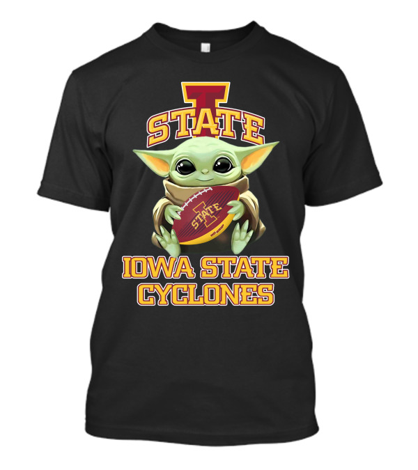 Iowa State Cyclones Baby Yoda Football T-Shirt