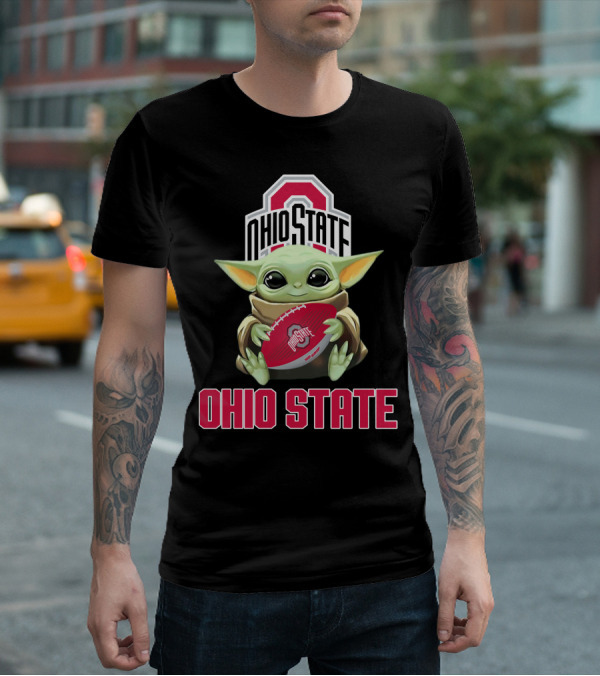 Ohio State Buckeyes Baby Yoda Football Fan T-Shirt