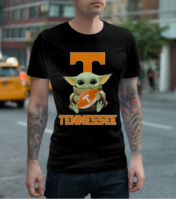 Tennessee Volunteers T Baby Yoda Football T-Shirt
