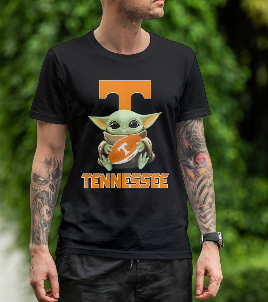 Tennessee Volunteers T Baby Yoda Football T-Shirt