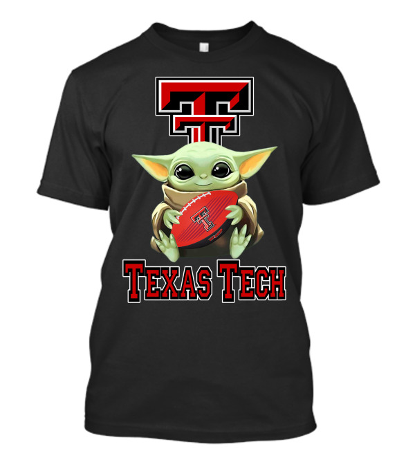 Texas Tech Red Raiders Baby Yoda Football T-Shirt