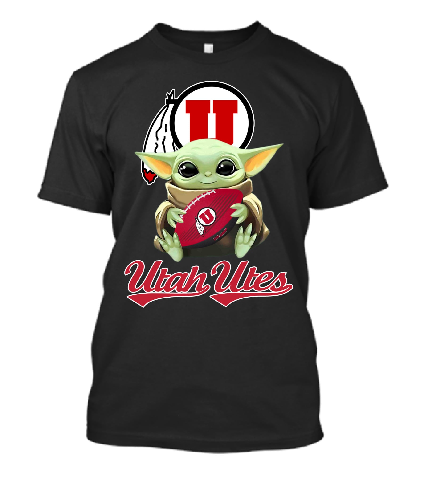 Utah Utes Baby Yoda Football Fan T-Shirt