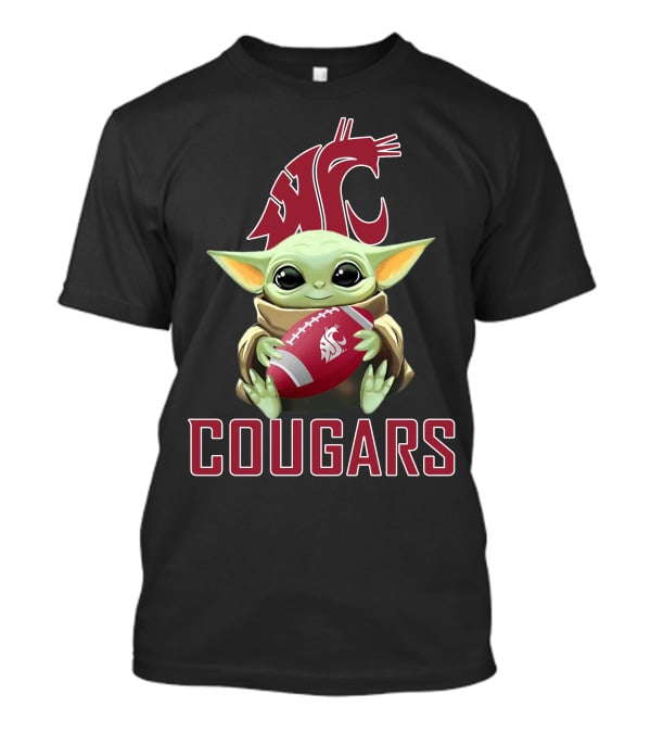 Washington State Cougars Baby Yoda Football T-Shirt