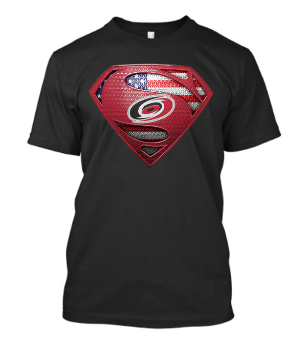 Carolina Hurricanes American Flag Superman T-Shirt