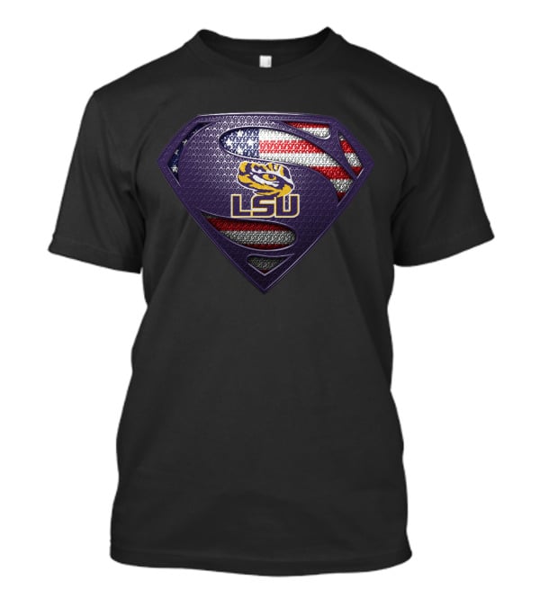 Lsu Tigers Superman American Flag T-Shirt