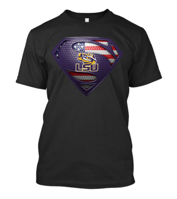 Lsu Tigers Superman American Flag T-Shirt