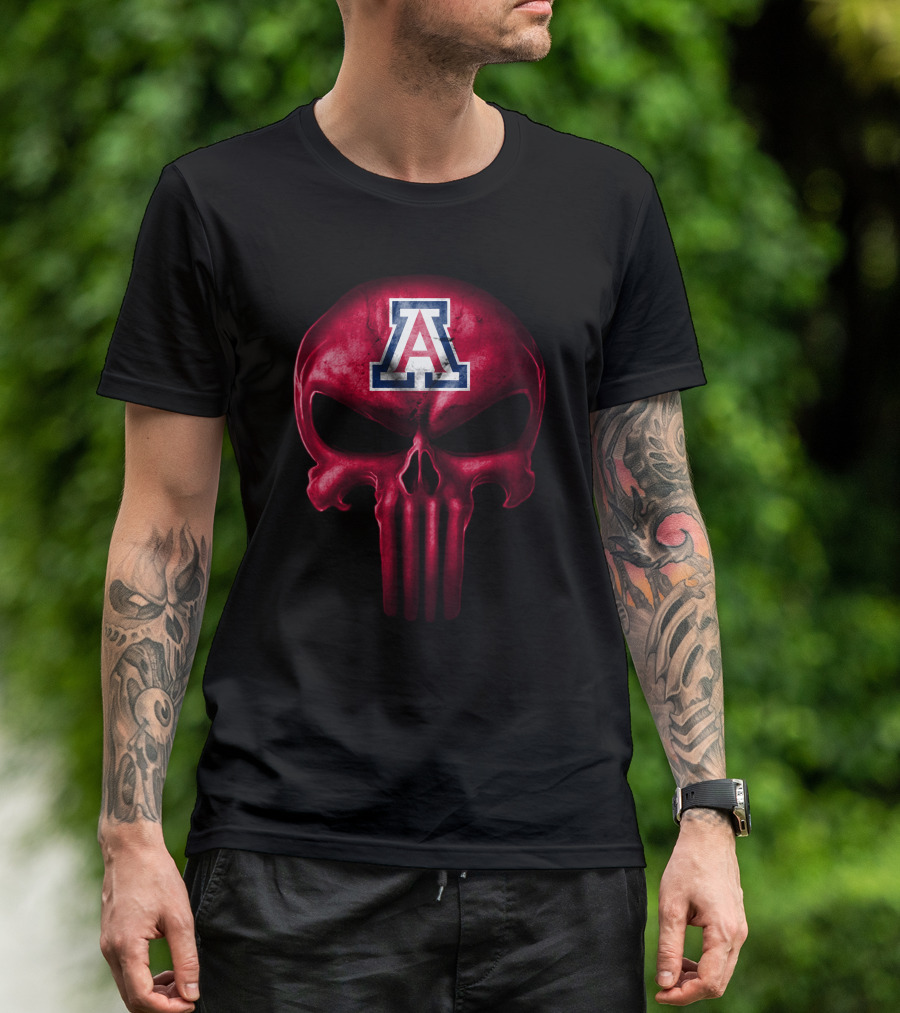 Arizona Wildcats Punisher Skull T-Shirt