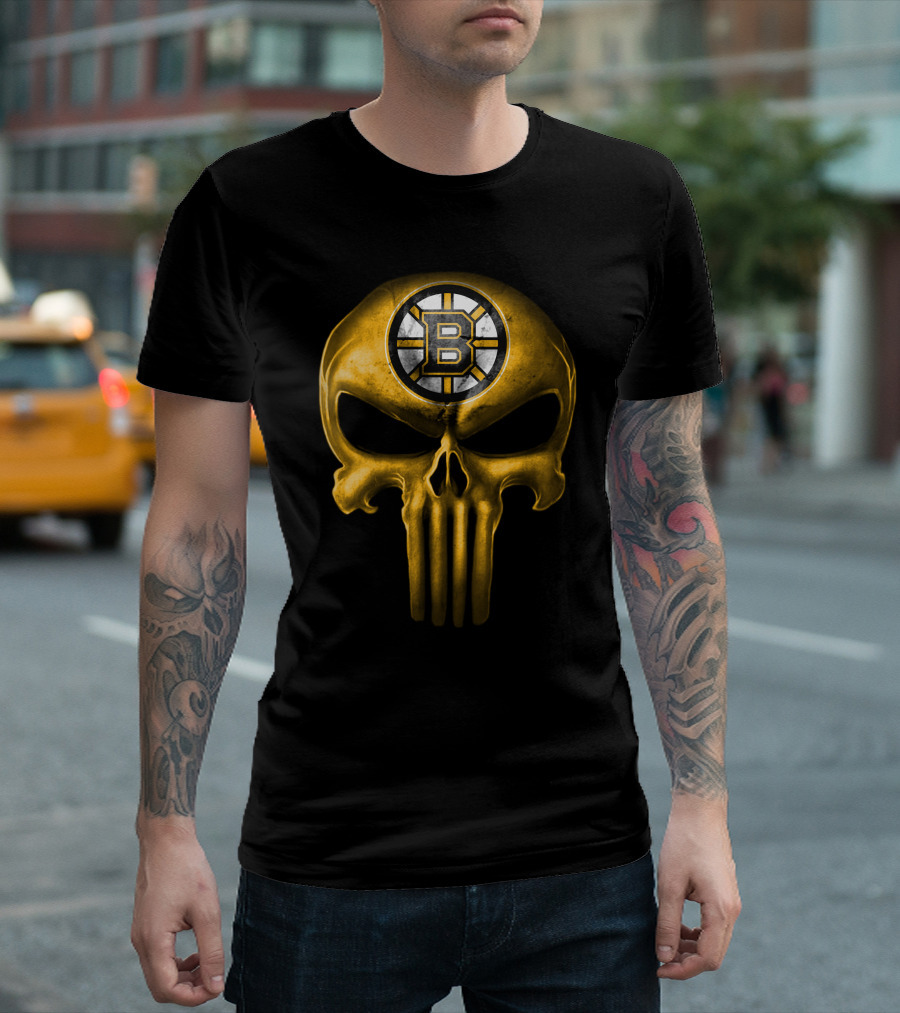 Boston Bruins Punisher Skull T-Shirt