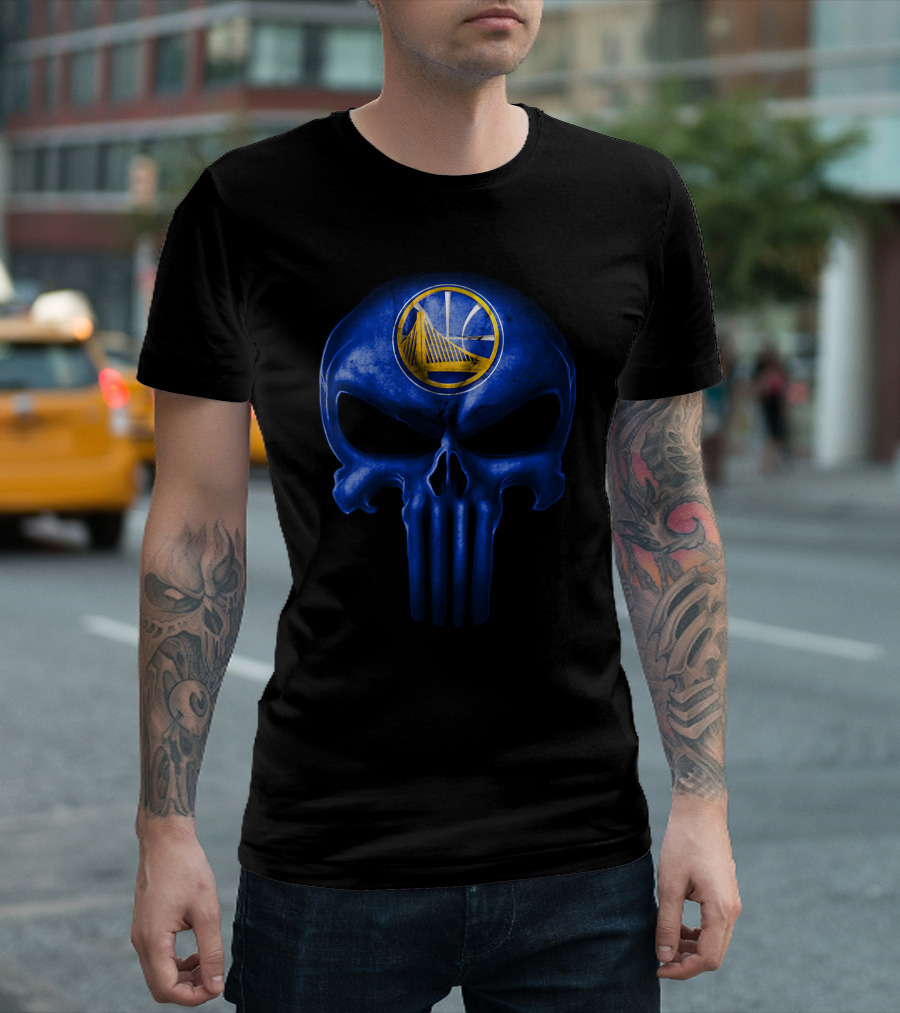 Golden State Warriors Blue Skull T-Shirt