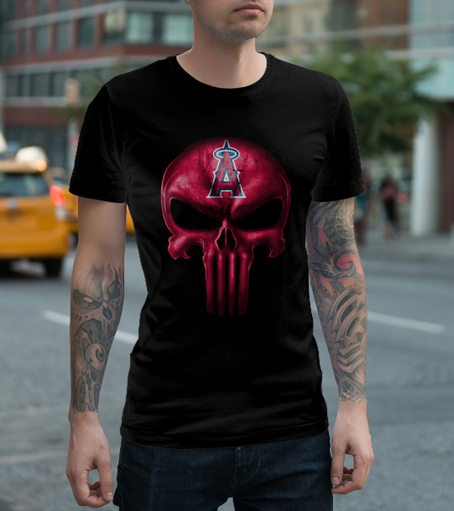 Los Angeles Angels Skull Emblem With Team T-Shirt