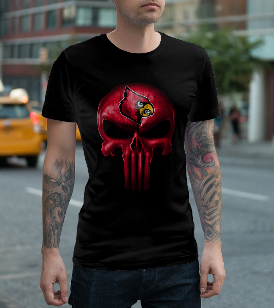 Louisville Cardinals Skull T-Shirt