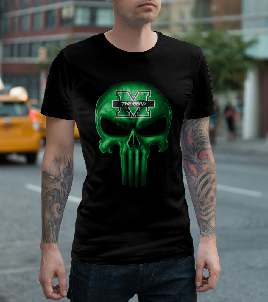 Marshall Thundering Herd Skull M The Herd T-Shirt
