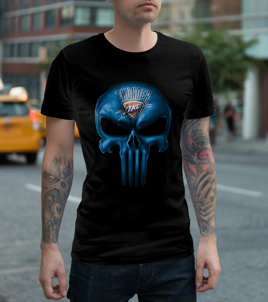 Oklahoma City Thunder Okc Skull Logo Thunder T-Shirt