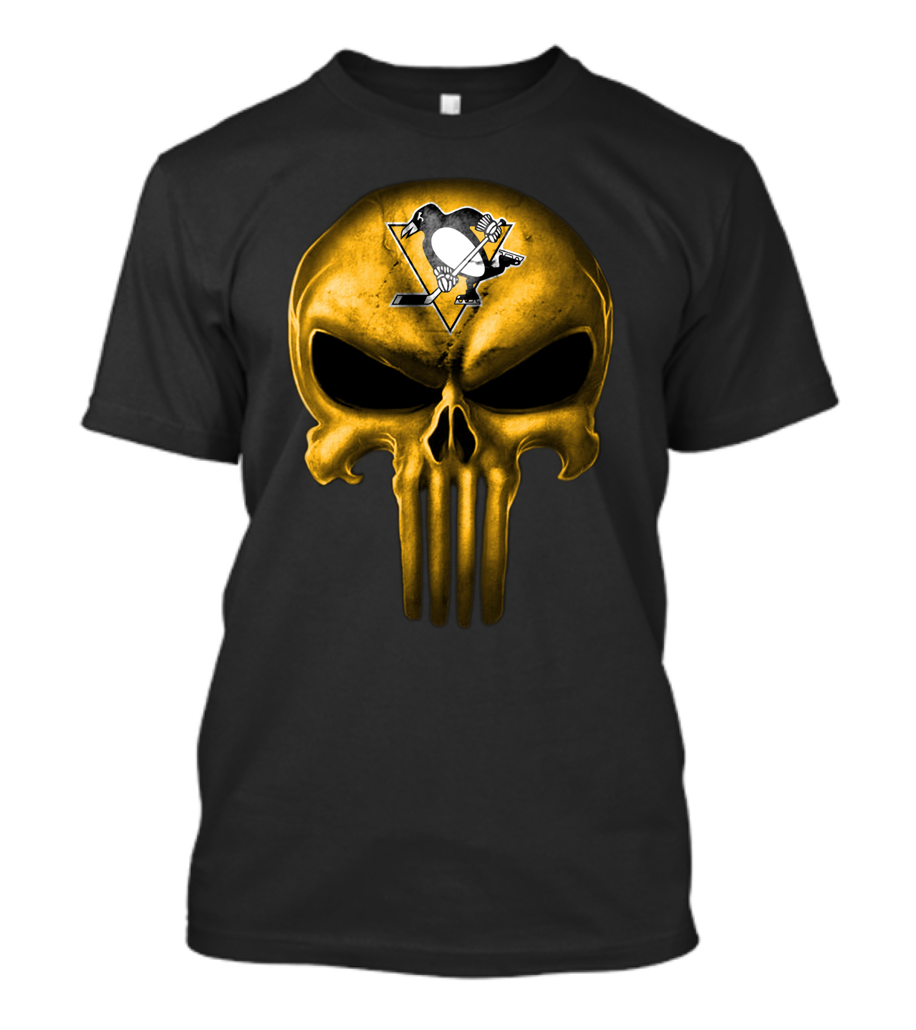 Pittsburgh Penguins Skull Punisher Mashup T-Shirt