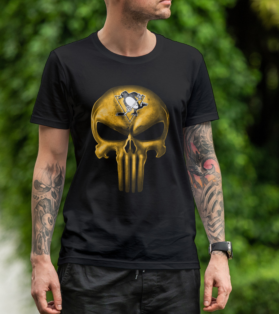 Pittsburgh Penguins Skull Punisher Mashup T-Shirt