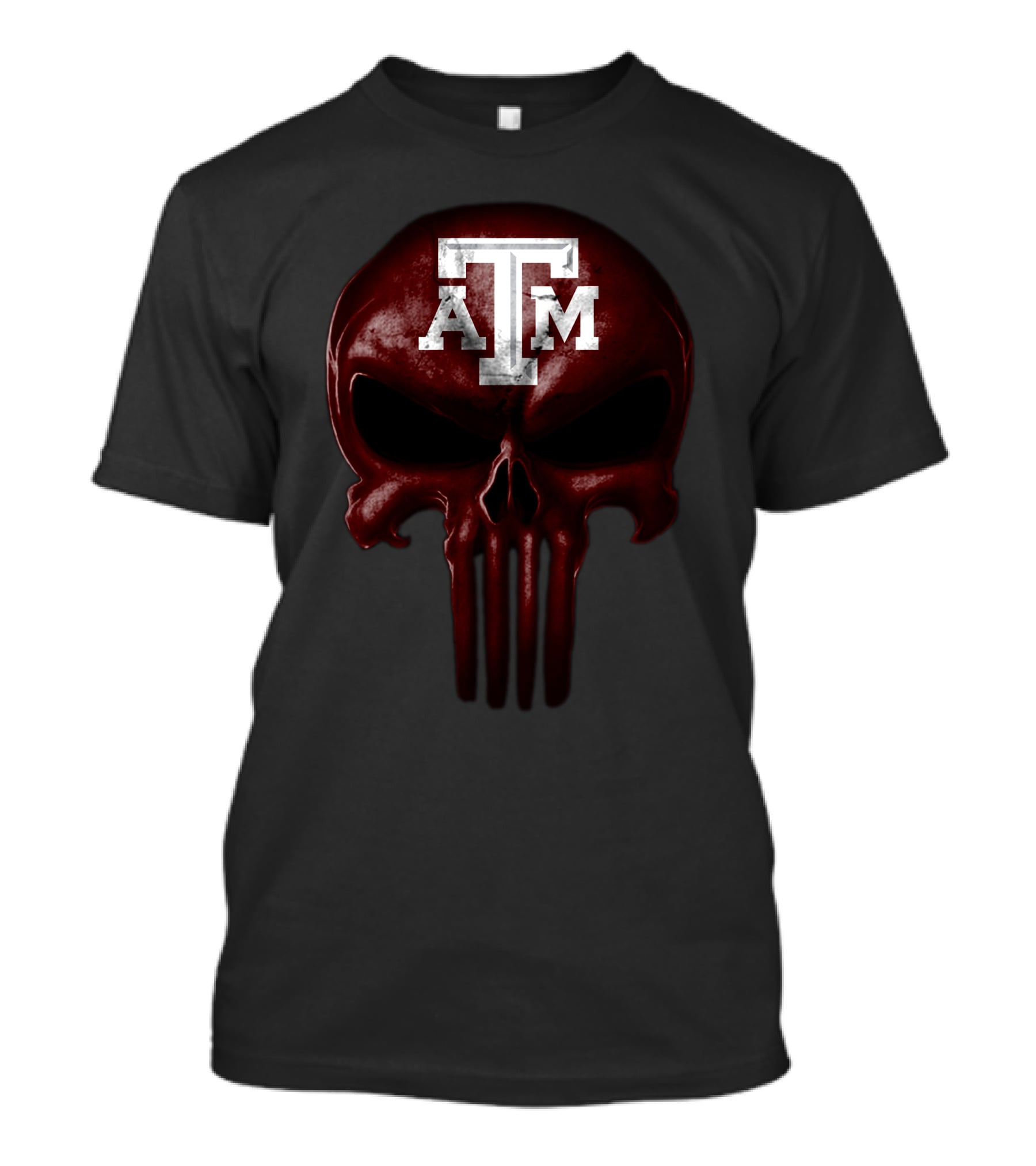 Texas A&M Aggies Skull Atm Logo Dark T-Shirt