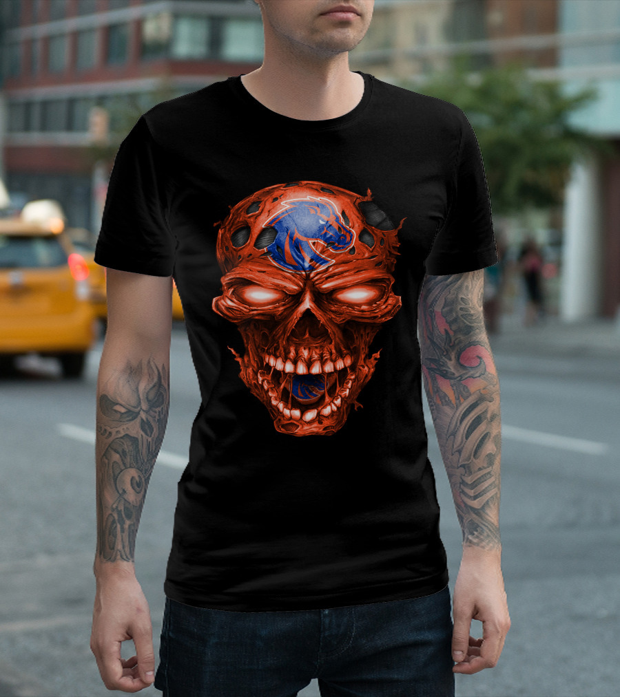 Boise State Broncos Fiery Skull T-Shirt