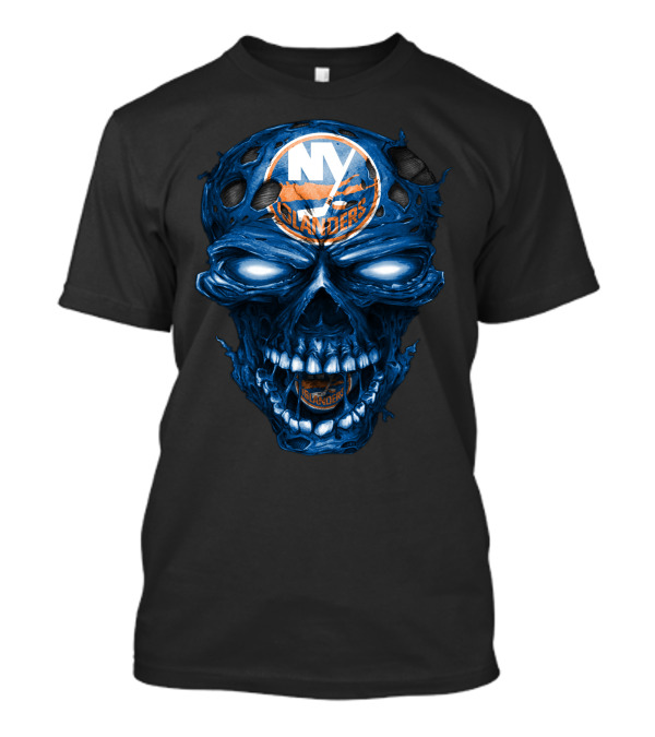Ny Islanders Skull Logo Ice Hockey T-Shirt
