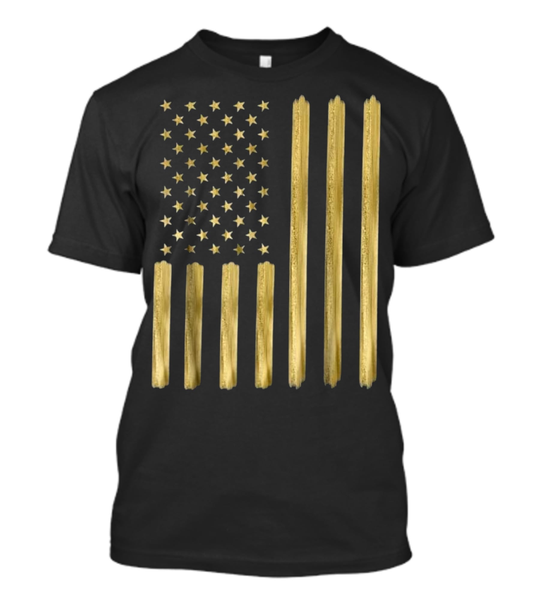 American Flag Faux Gold Paint T-Shirt