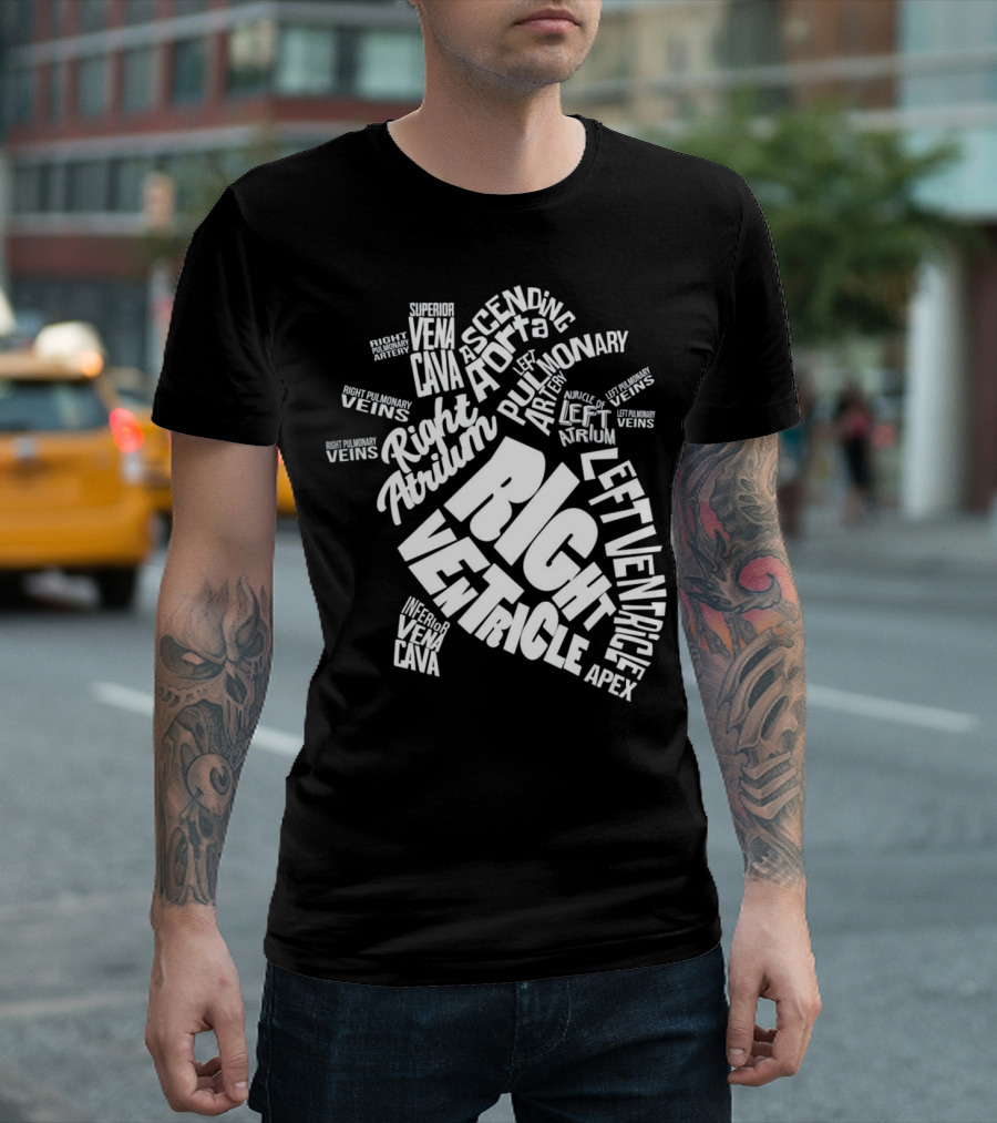 Anatomical Heart Diagram Cardiac Nurse Right Ventricle Atrium Pulmonary Aorta T-Shirt
