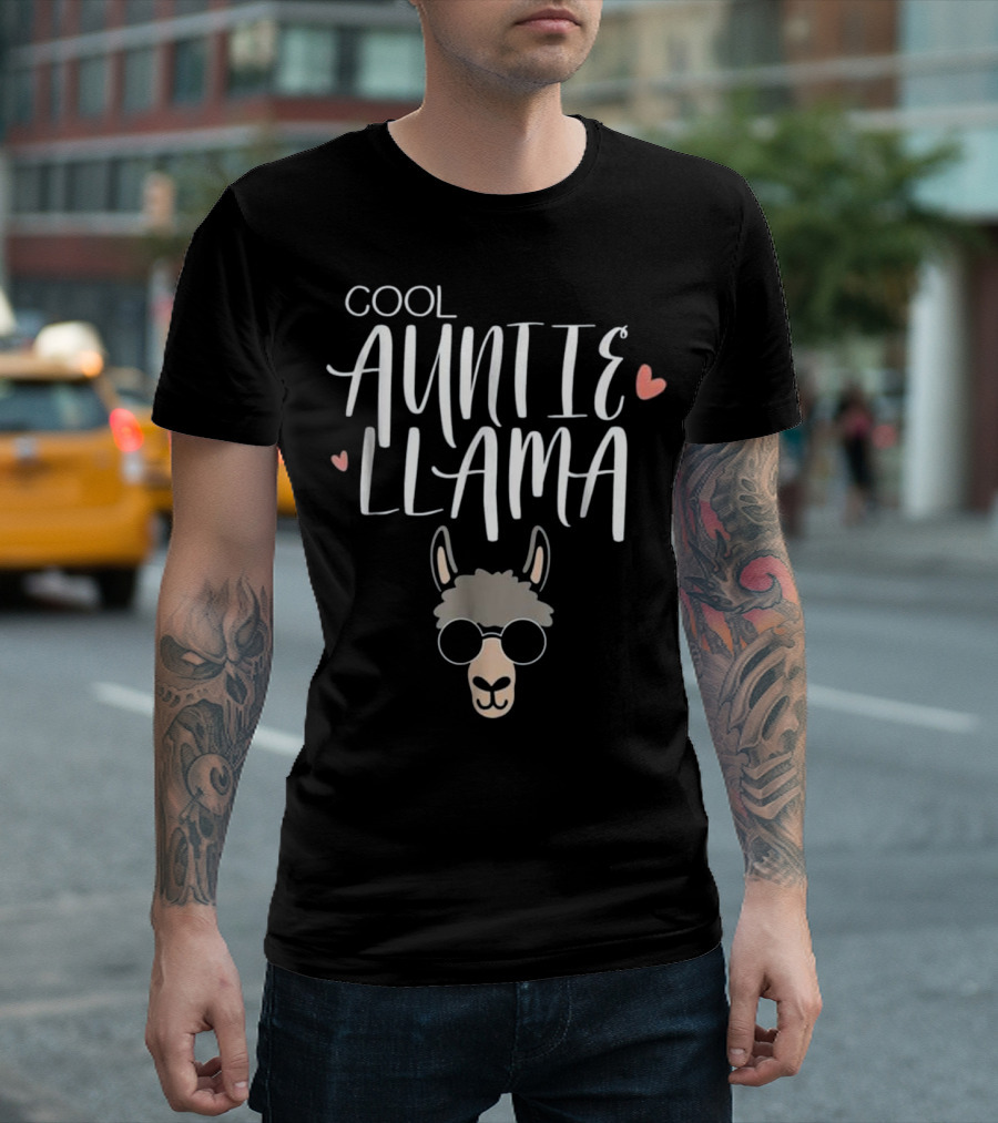 Cool Auntie Llama Funny Family T-Shirt