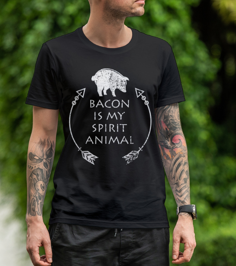 Bacon Is My Spirit Animal Pig With Arrows T-Shirt