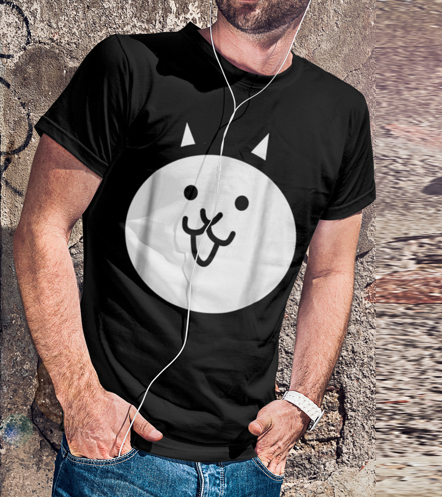 Battle Cat Meme Face Icon Cute Minimalist Circle T-Shirt