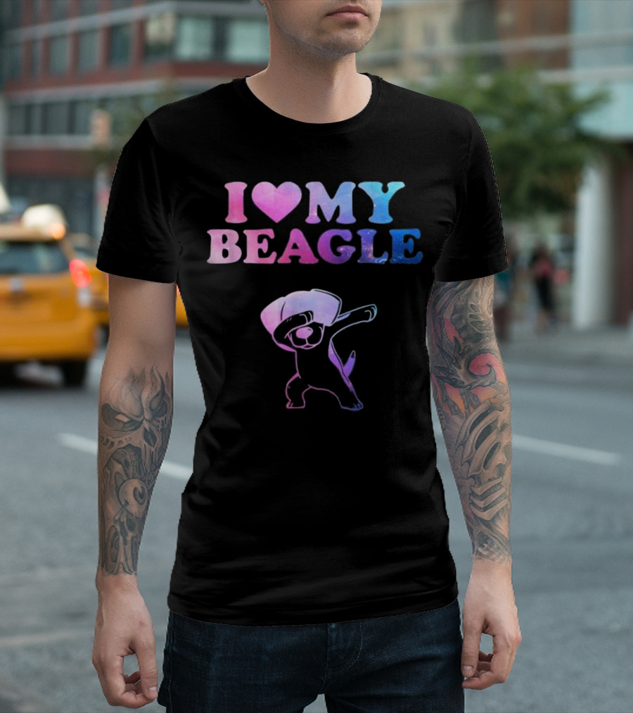 I Love My Beagle Dabbing Puppy T-Shirt