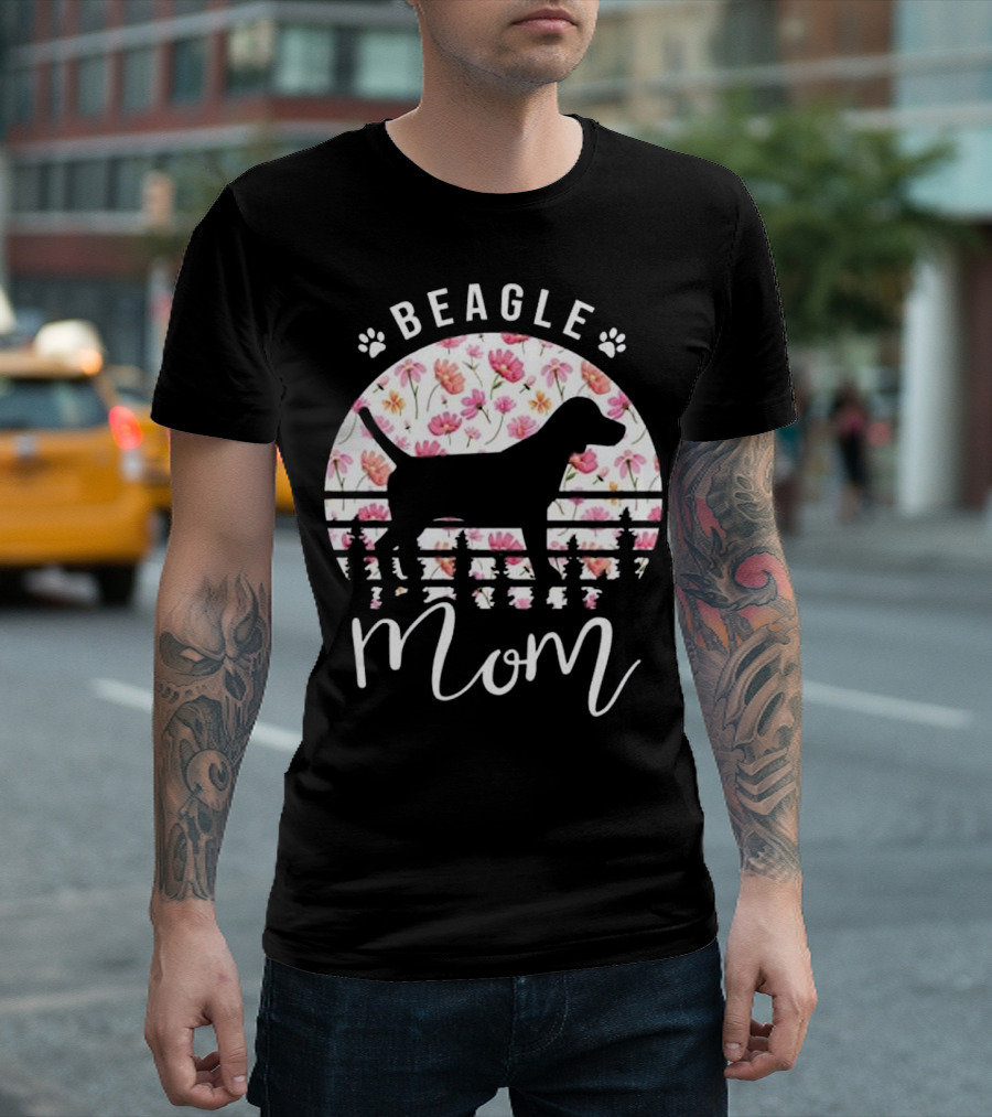 Beagle Mom Floral Mother's Day T-Shirt