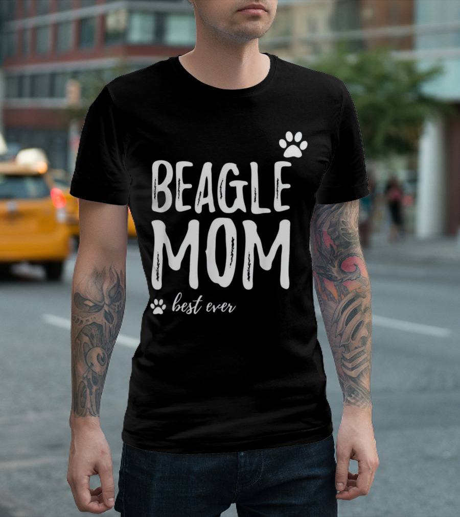 BEAGLE MOM Best Ever Paw Print Funny For Dog T-Shirt