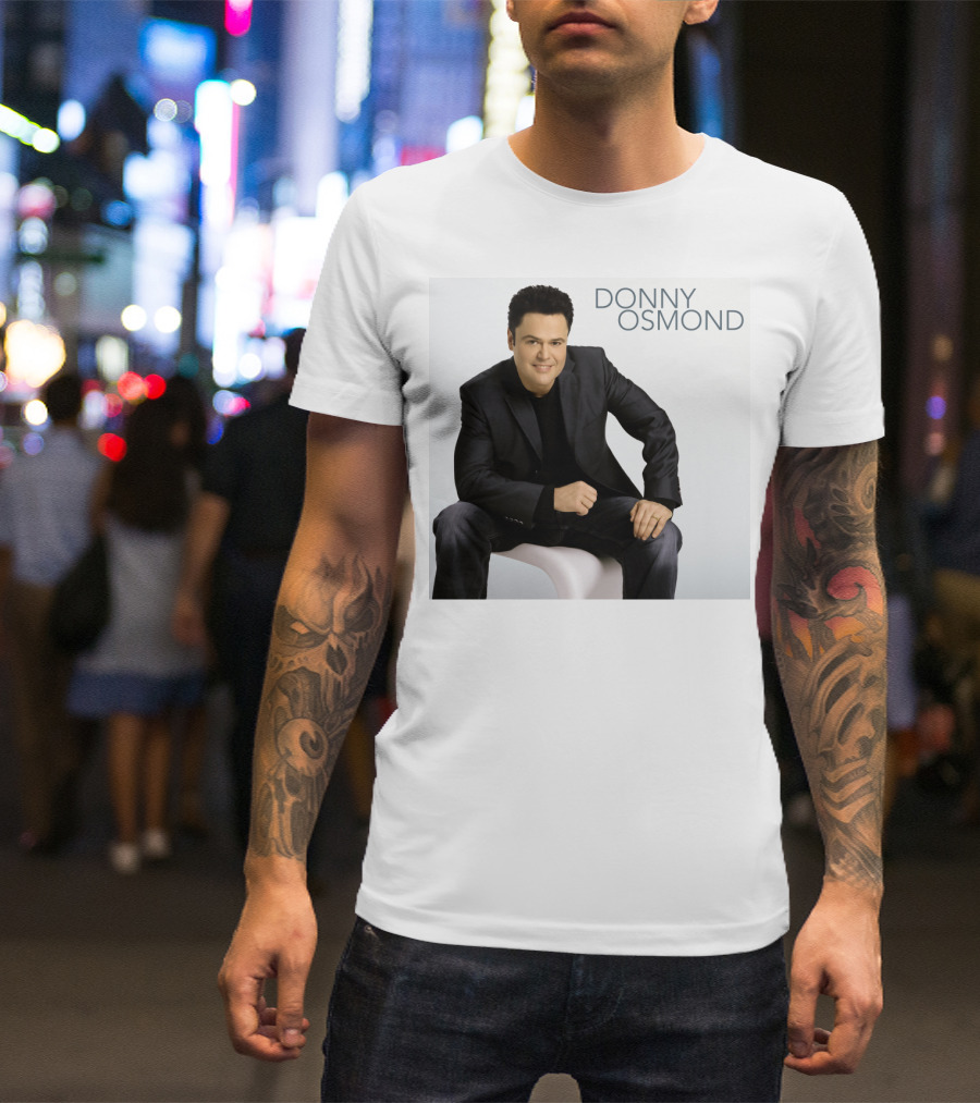DONNY OSMOND Sitting In Black Suit T-Shirt