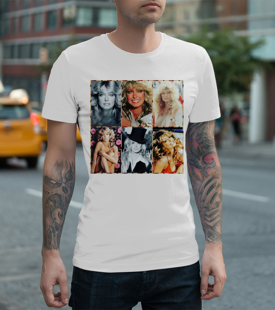 Farrah Fawcett Iconic Photo Collage T-Shirt