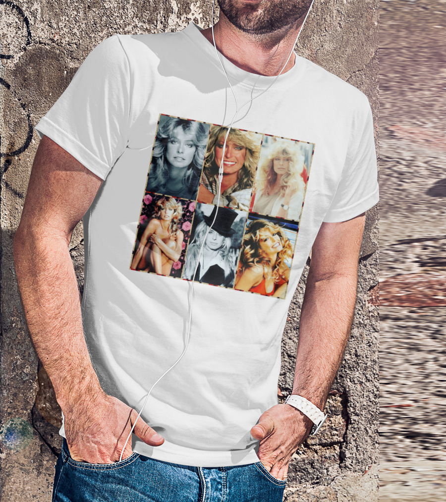 Farrah Fawcett Iconic Photo Collage T-Shirt