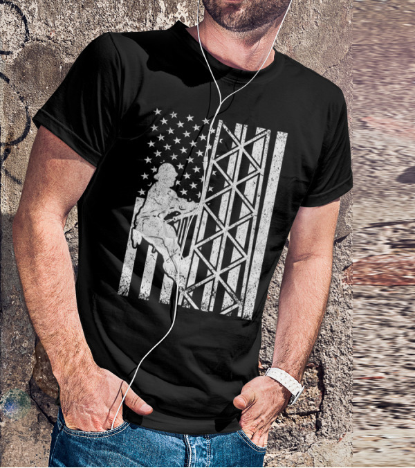 American Flag Tower Climbing T-Shirt