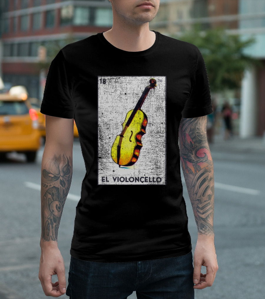 El Violoncello 18 Mexican Loteria Bingo Card T-Shirt